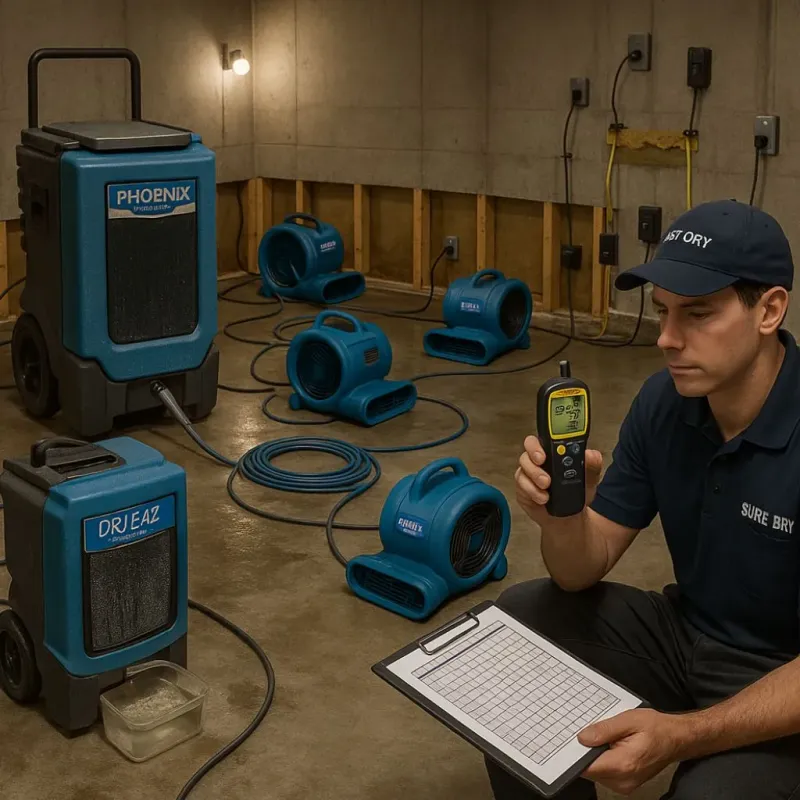 Structural Drying and Dehumidification process in Harrison, AR